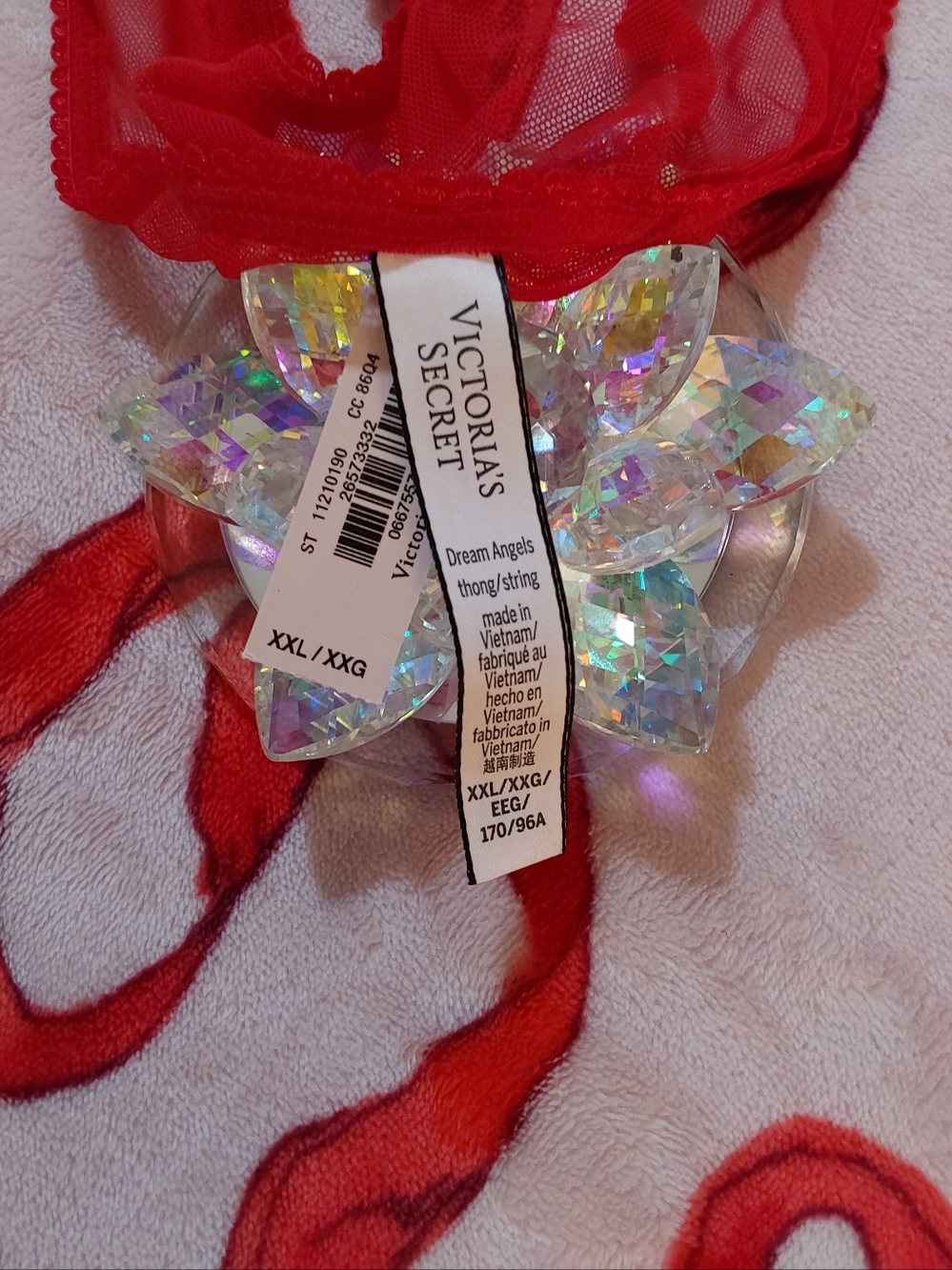 β€οΈ XXL VS Dream Angels Satin Bow & Lace Thong Panty β€οΈ - Picture 7 of 14